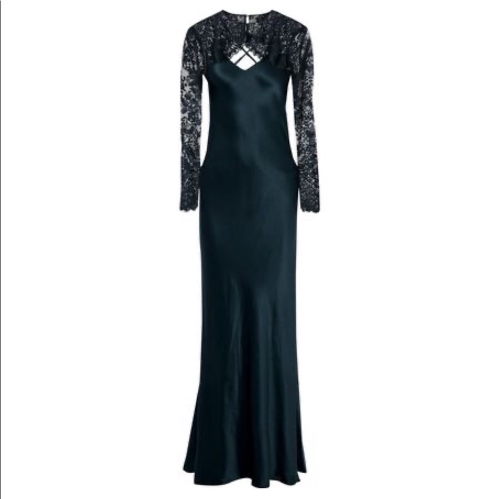 Michelle Mason Layered Silk and Lace Dress